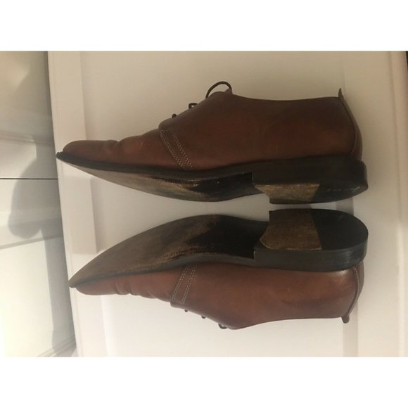 COLE HAAN Beckett Center Seam Cognac Lace Up Mens Dress Shoes Oxfords 10M C06400 - Picture 7 of 10